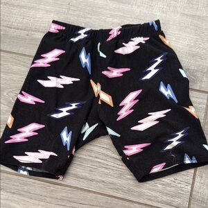 Dot dot smile kick shorts Lightning Print Shorts - Black